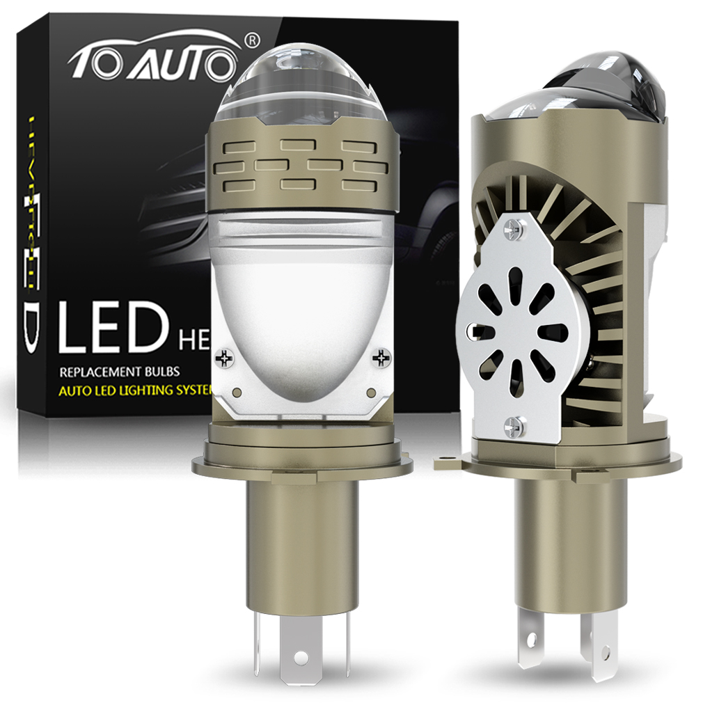 Universal Motorcycle Led Headlight Projector - Lente Projetora LED H4 de Lente