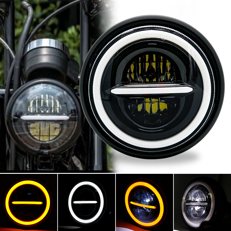 Universal Motorcycle Led Headlight Projector - Farol redondo universal LED para motocicleta,