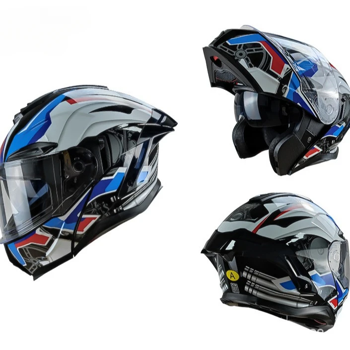 Flip up capacete da motociclet - Full Face Motorcycle Helmet With Bluetooth avaliação e preço